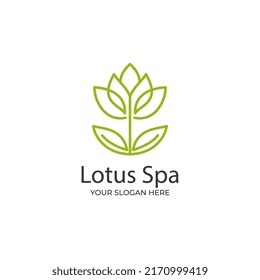 Lotus flower monoline style logo template