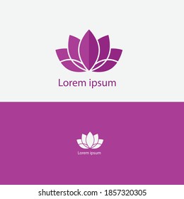 vector del logotipo natural de la flor del loto 