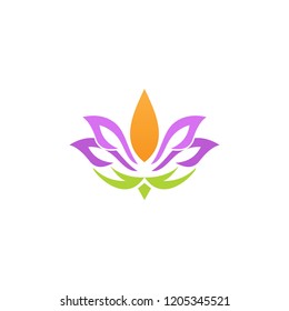 lotus flower nature beauty vector logo