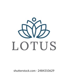 Lotus Flower Nature Crown Abstract Line Logo Template