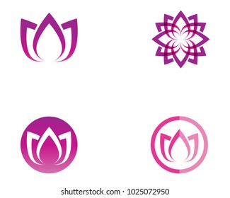 lotus flower nature logo and symbol template Vector 
