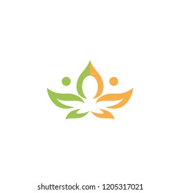 lotus flower nature vector logo
