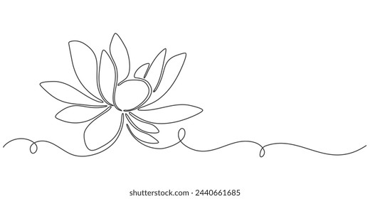 Lotus Blume Eine Linie Kunst Vektor-Illustration, Vesak Tag Element Design