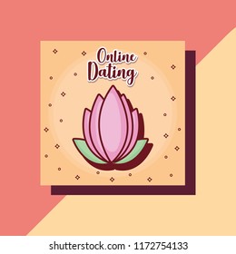 lotus flower online dating card cartoon