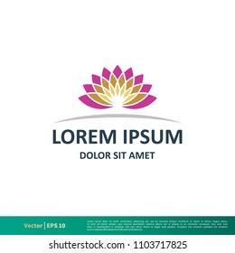 Lotus Flower Ornamental Vector Icon Logo Template Illustration Design. Vector EPS 10.