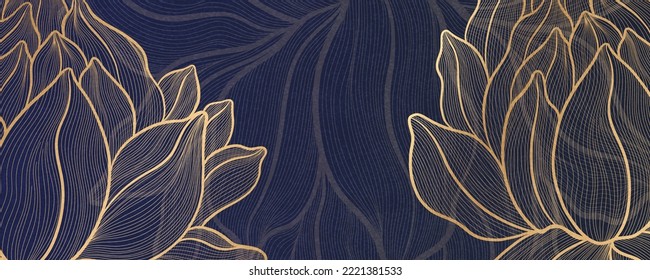 Lotus flower outline hnd drawn style. Asian national symbol plant. Vintage sketch design. Vector illustration.