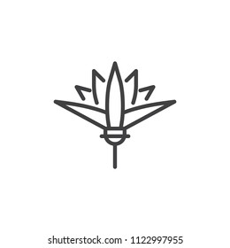 Lotus flower outline icon. linear style sign for mobile concept and web design. Egyptian lotus simple line vector icon. Symbol, logo illustration. Pixel perfect vector graphics