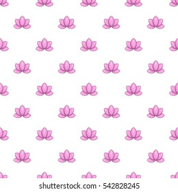 Lotus flower pattern. Cartoon illustration of lotus flower vector pattern for web