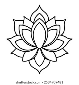 Patrón de flor de loto para el dibujo y tatuaje de Henna. decoración en estilo étnico oriental, indio