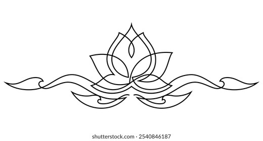 lotus flower pattern line art divider continuous line drawing minimalist art