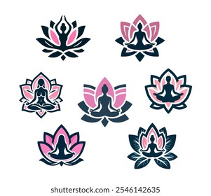 The lotus flower is a perfect symbol to represent these themes, as it's often associated with growth, harmony, and enlightenment in both Buddhist and Hindu cultures. The silhouette of a female figure 