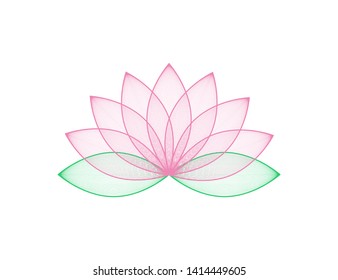 Lotus flower in pink color. Lotos flower in trendy flat design. Eps10