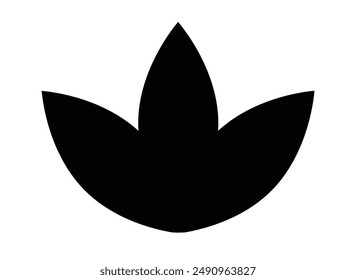 Flor de loto, planta - silueta de Vector para logotipo o pictograma. Flor de lirio de agua estilizada para esténcil, signo o icono