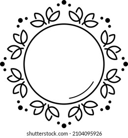 Lotus flower round frame border.