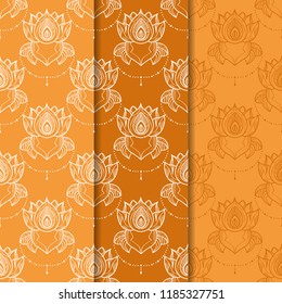 lotus flower seamless floral pattern
