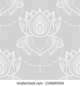 lotus flower seamless floral pattern