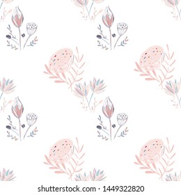 lotus flower seamless pattern trendy style with texture tablet painting Surface pattern design