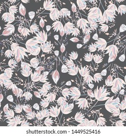 lotus flower seamless pattern trendy style with texture tablet painting Surface pattern design