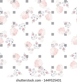 lotus flower seamless pattern trendy style with texture tablet painting Surface pattern design