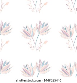 lotus flower seamless pattern trendy style with texture tablet painting Surface pattern design