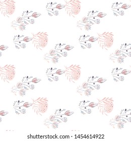 lotus flower seamless pattern trendy style with texture tablet painting Surface pattern design