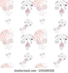 lotus flower seamless pattern trendy style with texture tablet painting Surface pattern design