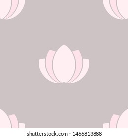 Lotus flower seamless vector pattern. Pink water lily repeating pattern. Perfect for backgrounds. Yoga and healthy lifestyle concept.