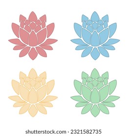 Lotus Flower Set. Decorating the background. Lotus as an element. Yoga