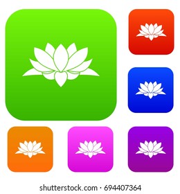 Lotus flower set icon in different colors isolated vector illustration. Premium collection