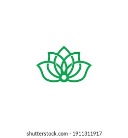 lotus flower shape minimalist vector logo design