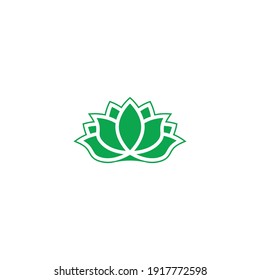 lotus flower shape minimalist vector logo design