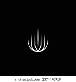 Lotus flower in sharp outline 