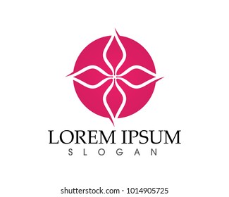 Lotus Flower Sign for Wellness, Spa and Yoga. Vector Illustration