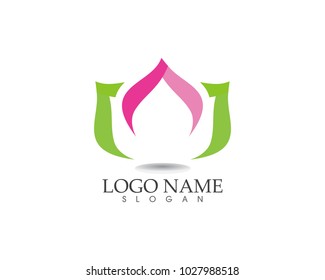 Lotus Flower Sign for Wellness, Spa and Yoga. Vector Illustration
