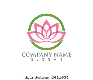 Lotus Flower Sign for Wellness, Spa and Yoga. Vector 
