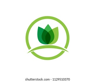 Lotus Flower Sign for Wellness, Spa and Yoga. Vector Illustration
