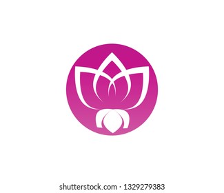 Lotus Flower Sign for Wellness, Spa and Yoga. Vector 