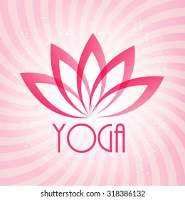 Lotus Flower Sign for Wellness, Spa and Yoga. Vector Illustration