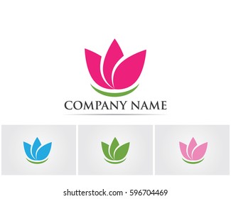 Lotus Flower Sign for Wellness, Spa and Yoga. Vector Illustration
