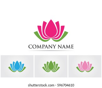 Lotus Flower Sign for Wellness, Spa and Yoga. Vector Illustration

