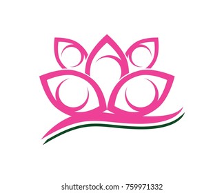Lotus Flower Sign for Wellness, Spa and Yoga. Vector Illustration