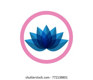 Lotus Flower Sign for Wellness, Spa and Yoga. Vector Illustration
