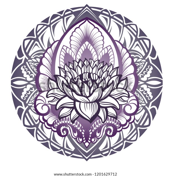 Lotus Flower Silhouette Stock Vector (royalty Free) 1201629712 