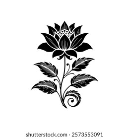 Lotus flower silhouette icon vector design.