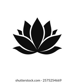 Lotus flower silhouette icon vector style