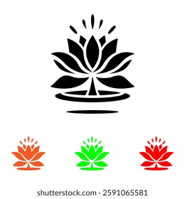 Lotus Flower Silhouette Illustration art
