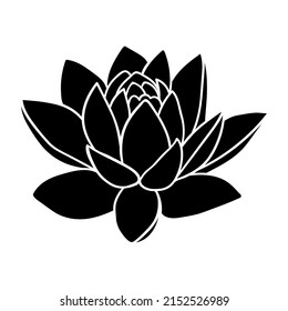 Lotus Flower Silhouette Large Open Lotus Stock Vector (Royalty Free ...