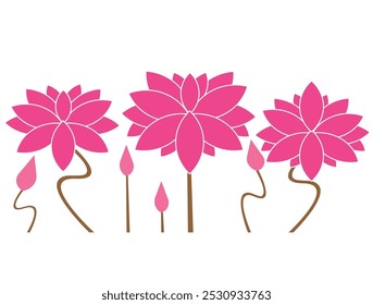 Lotus flower silhouette logo. Set black lotus symbol isolated on white background. Lotus icon, sign yoga and meditation for spa salon. Vector illustration
