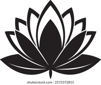 Lotus Flower Silhouette Vector – Elegant Yoga and Wellness Art.