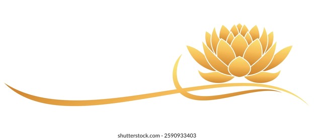 Lotus flower silhouette, vector element for Vesak holiday.